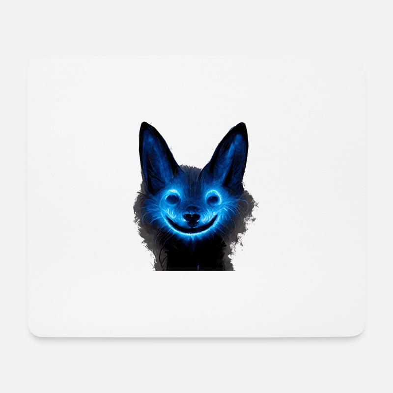 Blauer Hund im Ghost Look - Mousepad (Querformat) - Weiß