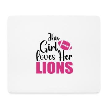 this girl loves her lions - Tapis de souris (format paysage) - blanc - Devant