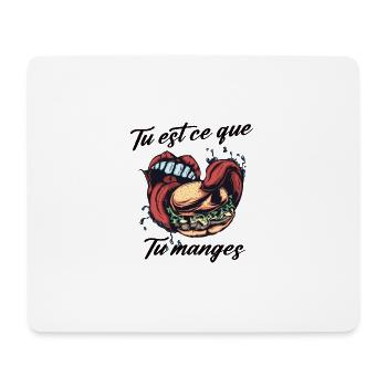 Tu est ce que tu manges t-shirt humour - Tapis de souris (format paysage) - blanc - Devant