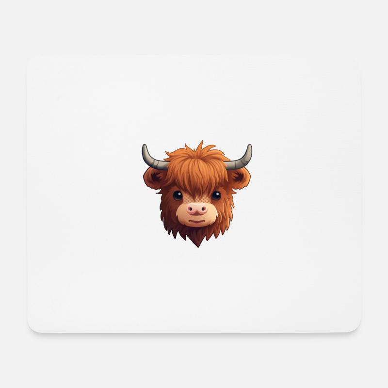 Sweet Highland Cow - Mouse Pad (horizontal) - white