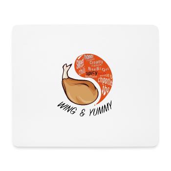 WING & YUMMY - Mousepad (Querformat) - Weiß - Vorne
