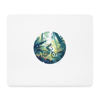 Mountainbike Fahrrad Outdoor im Wald Illustration - Mousepad (Querformat) - Weiß - Vorne