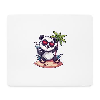 Panda Summer Beach Comic - Mouse Pad (horizontal) - white - Front