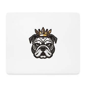 Bulldog Dog Head Crown - Mouse Pad (horizontal) - white - Front