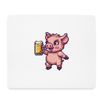Pork Beer Pixel - Mouse Pad (horizontal) - white - Front