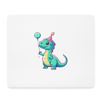 Dinosaur brontosaurus birthday comic - Mouse Pad (horizontal) - white - Front