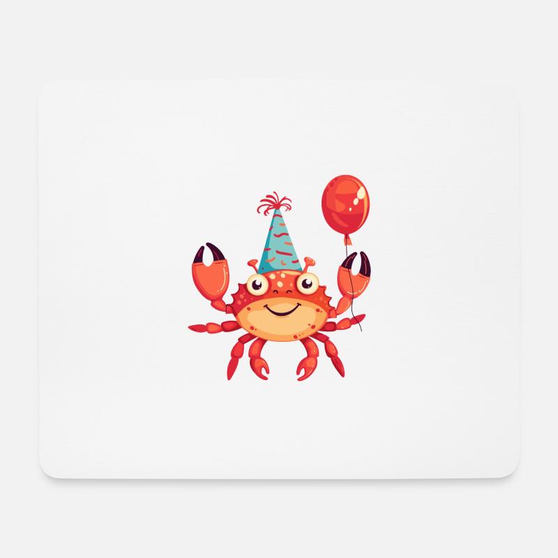 Krebs Krabbe Geburtstag Comic - Mousepad (Querformat) - Weiß