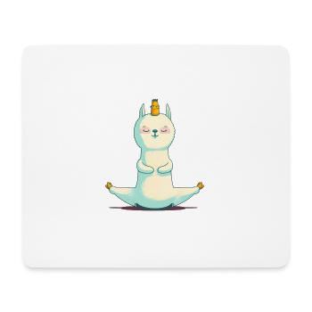 Yogallama - Mousepad (Querformat) - Weiß - Vorne