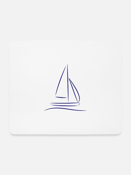 Segelboot Silhouette – Maritimes Design Blau - Mousepad (Querformat) - Weiß