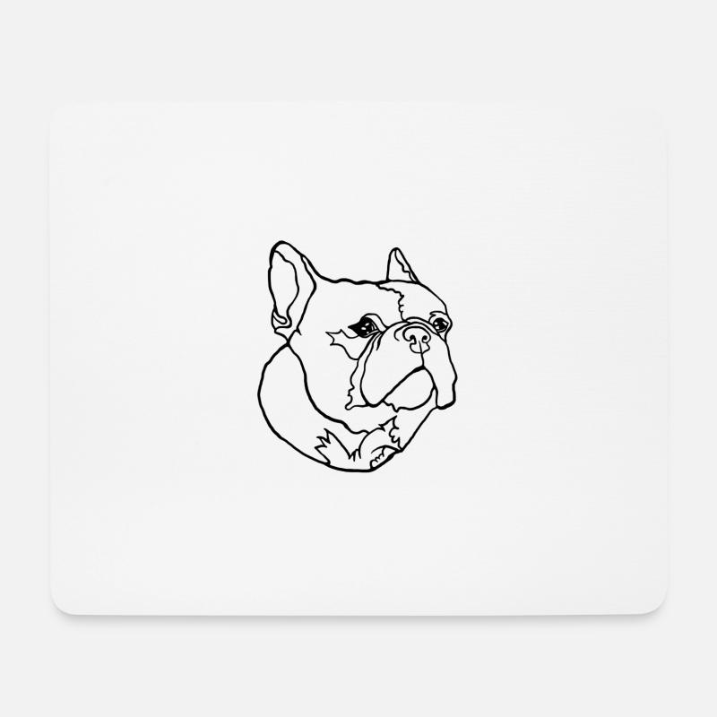 Französische Bulldogge - Mousepad (Querformat) - Weiß