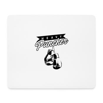 Heavy Puncher Punch Boxer Sport Boxing Gloves - Mouse Pad (horizontal) - white - Front