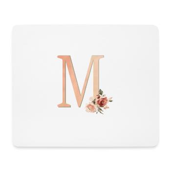 M Brief mit Blumen - Mousepad (Querformat) - Weiß - Vorne