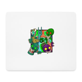 Trippy Goa Psychedelisch Rave Trip Pilze - Mousepad (Querformat) - Weiß - Vorne