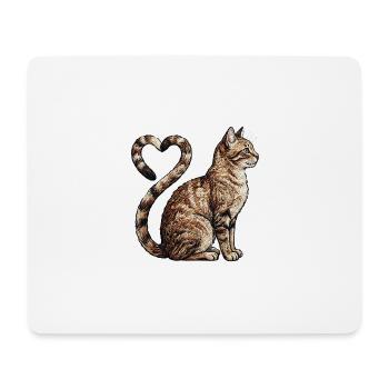 Katzenliebe im bestickten Look (gedruckt) - Mousepad (Querformat) - Weiß - Vorne
