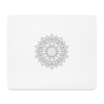 Sonnenblume Mandala zum ausmalen - Mousepad (Querformat) - Weiß - Vorne
