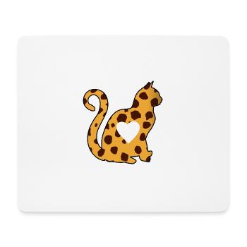 Zebra cat heart silhouette cat lover black - Mouse Pad (horizontal) - white - Front