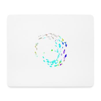 School of fish,fish,painting,graffiti,bright colors - Mouse Pad (horizontal) - white - Front