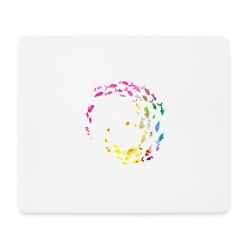 School of fish,fish,painting,graffiti,bright colors - Mouse Pad (horizontal) - white - Front