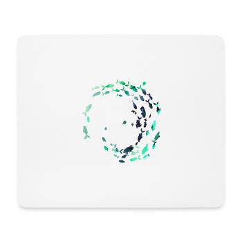 School of Fish,Fish,Painting,Graffiti,Blue - Mouse Pad (horizontal) - white - Front