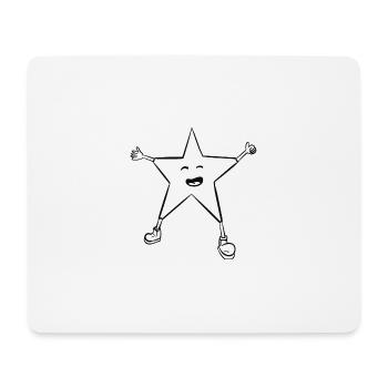 Weihnachtsstern, niedlich mit einem Lächeln - Mousepad (Querformat) - Weiß - Vorne
