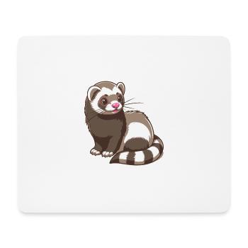 Frettchen - Mousepad (Querformat) - Weiß - Vorne