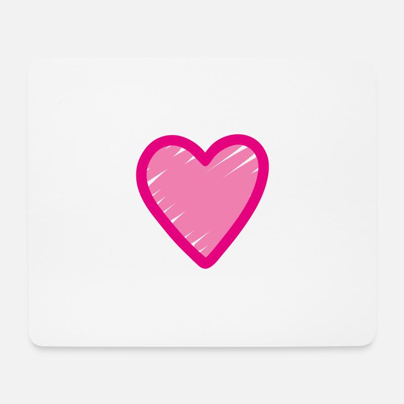 Rosa Herz Icon - Mousepad (Querformat) - Weiß