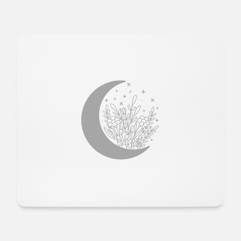 Mond Blume - Mousepad (Querformat) - Weiß