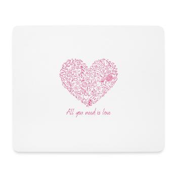 All you need is love - Mouse Pad (horizontal) - white - Front