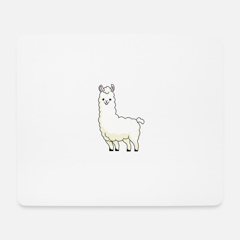 Süßes Lama - Mousepad (Querformat) - Weiß