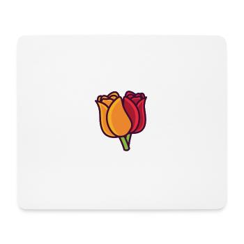 Tulipe - Tapis de souris (format paysage) - blanc - Devant