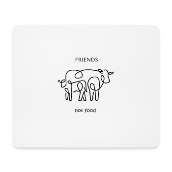 Friends not food / Vegan / Line Art - Mousepad (Querformat) - Weiß - Vorne