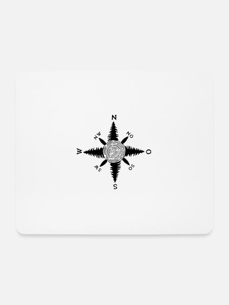 Schwarzwald-Kompass - Mousepad (Querformat) - Weiß