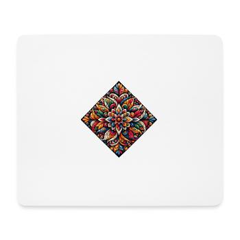 Farbenfroher Diamant, inspiriert von traditioneller russischer Kunst - Mousepad (Querformat) - Weiß - Vorne