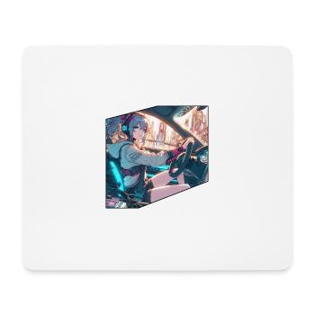 CyberPunk Girl - Mouse Pad (horizontal) - white - Front