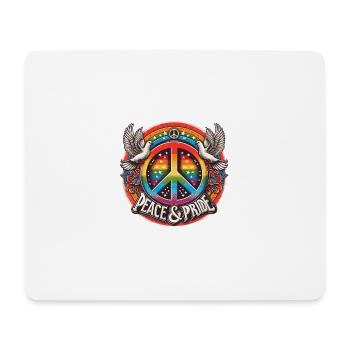 Paix LGBT et fierté arc en ciel Design - Tapis de souris (format paysage) - blanc - Devant