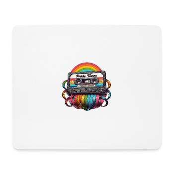 Pride Tunes Rainbow Cassette Design - Mousepad (Querformat) - Weiß - Vorne