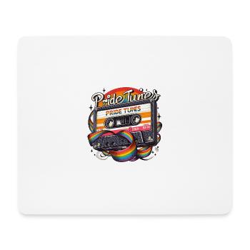 Pride Tunes Retro Rainbow Cassette Design - Mousepad (Querformat) - Weiß - Vorne
