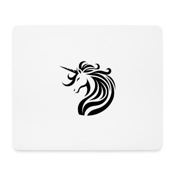 Schwarzes Einhorn Tribal Tattoo Design - Mousepad (Querformat) - Weiß - Vorne