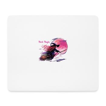 Dicke Oberschenkel Besenreiten Halloween Abenteuer - Mousepad (Querformat) - Weiß - Vorne