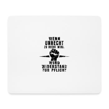 La résistance est obligatoire - Statement Shirt - Tapis de souris (format paysage) - blanc - Devant