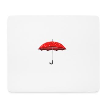 Roter Schirm mit Punkten - Mousepad (Querformat) - Weiß - Vorne