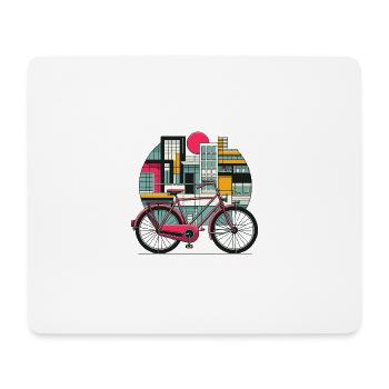 Vélo Vélo Ville avec Bauhaus Architecture Art - Tapis de souris (format paysage) - blanc - Devant