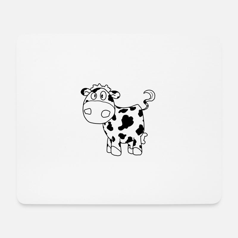 Kuh - Mousepad (Querformat) - Weiß