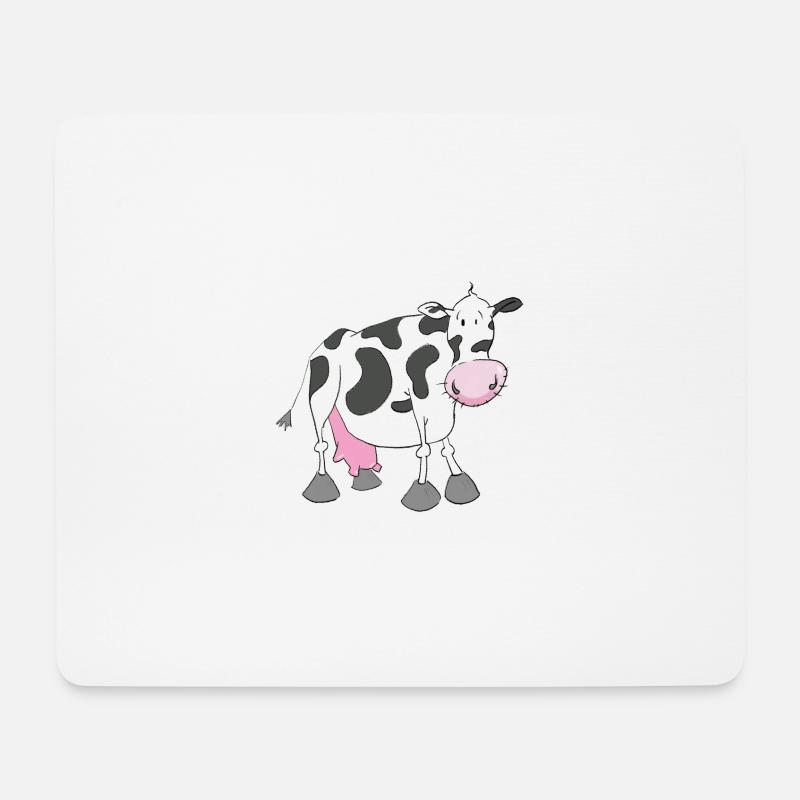 kuh - Mousepad (Querformat) - Weiß
