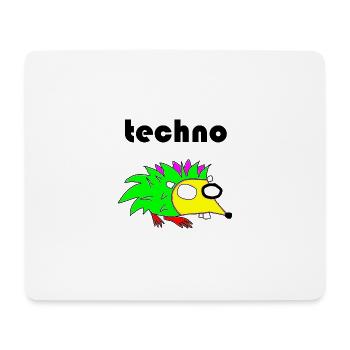 techno igel - Mousepad (Querformat) - Weiß - Vorne
