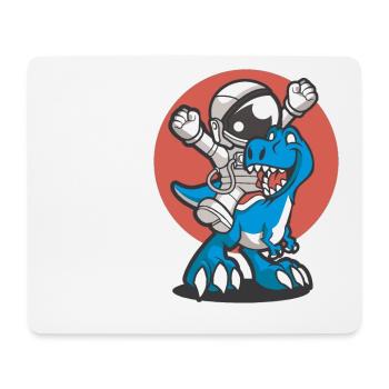 Un astronaute monte sur un cadeau Dino - Tapis de souris (format paysage) - blanc - Devant