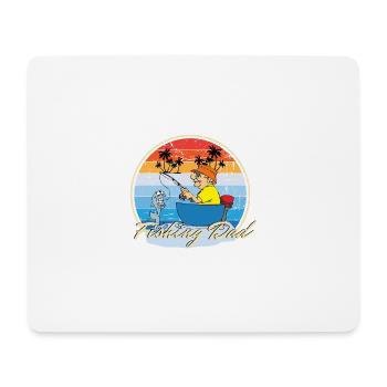 Pêche Papa Pêcheur Pêcheur Père et Fils - Tapis de souris (format paysage) - blanc - Devant