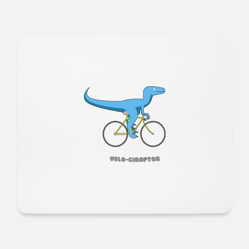 velo'ciraptor - Mousepad (Querformat) - Weiß