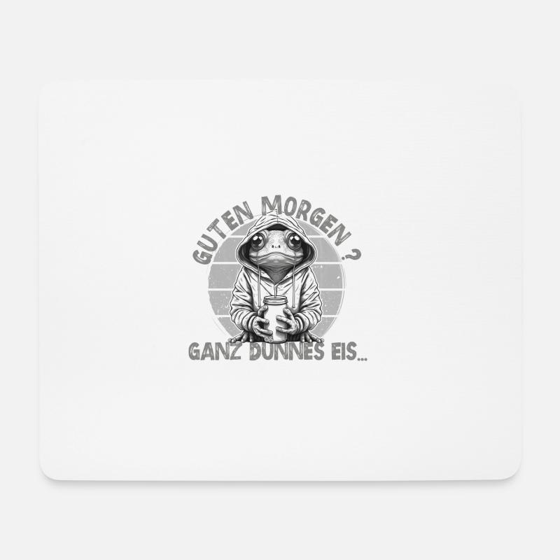 Guten Morgen Ganz dünnes Eis - Frosch - Mousepad (Querformat) - Weiß