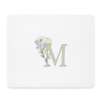 M avec des fleurs - Tapis de souris (format paysage) - blanc - Devant